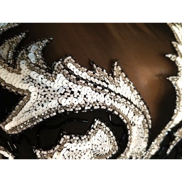 Vintage 80s A.J. Bari Beaded Sequins Silk Dress Size 8 Almost Perfect Stunning - Picture 9 of 14